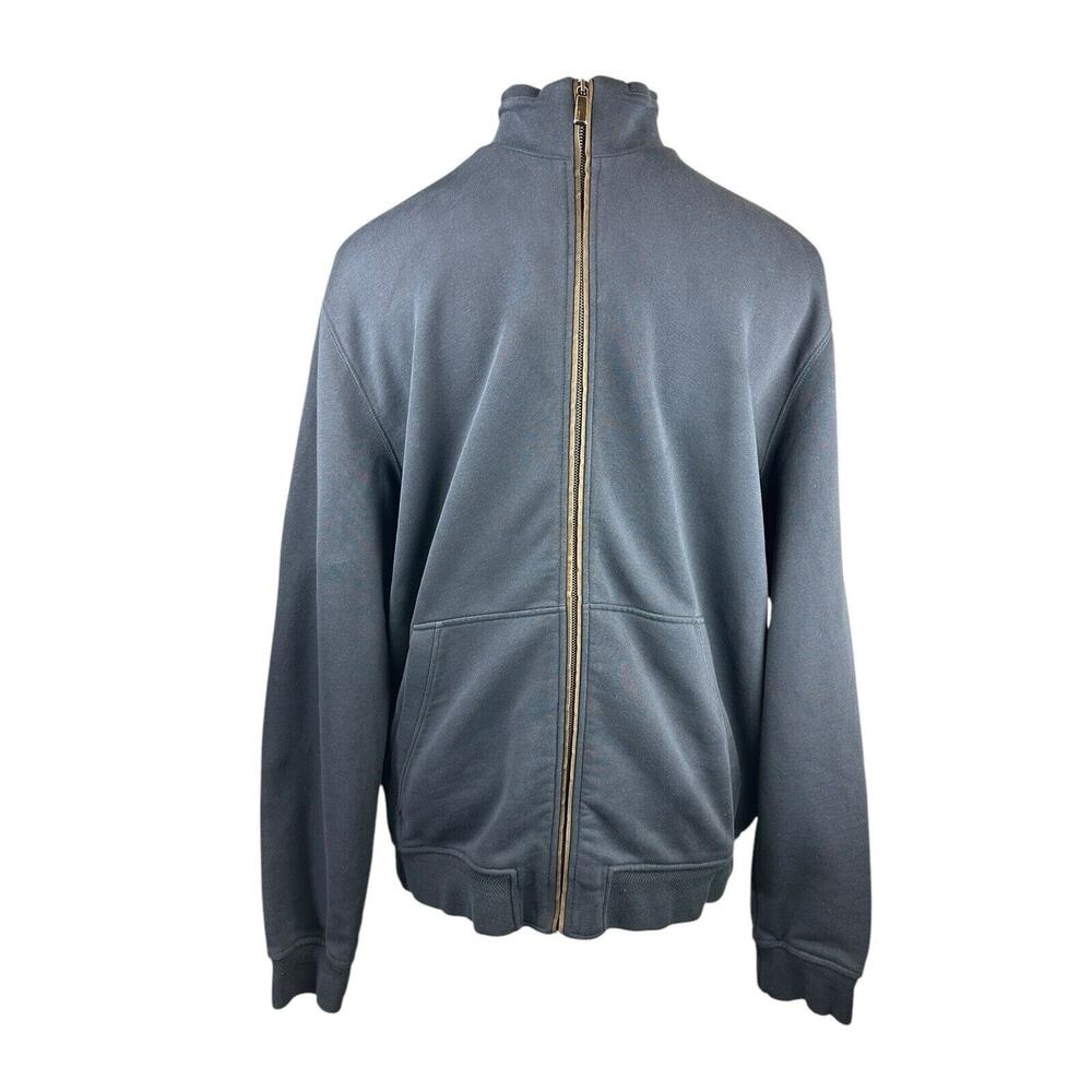 Ermenegildo Zegna Full Zip Up Suede Trim Sweatshirt Navy Sweater Jacket Men's XL - Picture 11 of 16